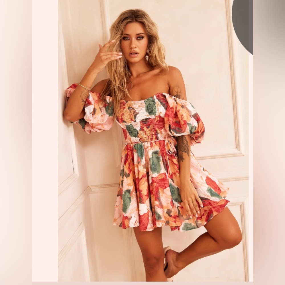Floral off the shoulders dress